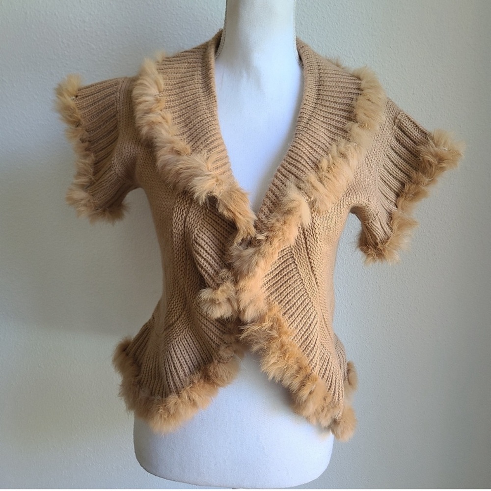 Debbie Shuchat short sleeve, medium cardigan,  fur-lined